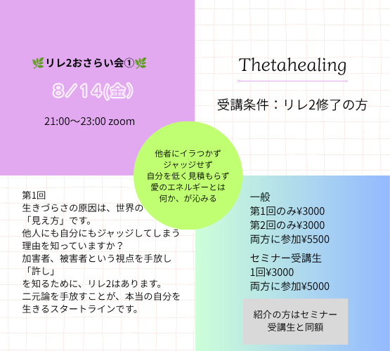 シータヒーリング リレ2おさらい会